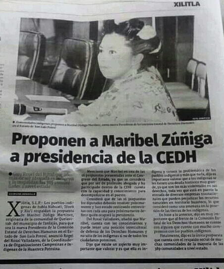 Maribel Zúñiga: candidata a la presidencia de la CNDH